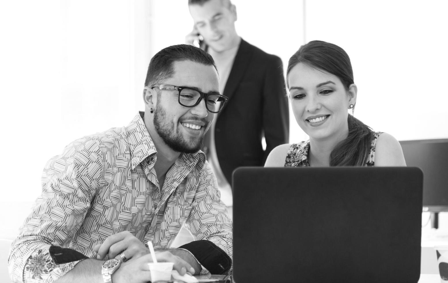 Professional presentation of investment strategies and event planning options in a modern office setting